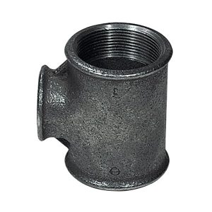 Tee reduktuese e zezë 2 1/2" x 1 1/4" x 2 1/2"